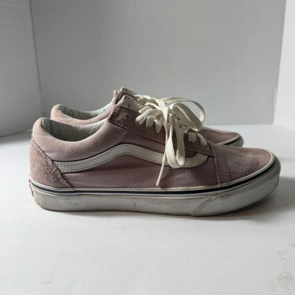 Vans Old Skool Dusty Rose Pink Suede Canvas Sneakers Womens 8.5 Mens 7.0